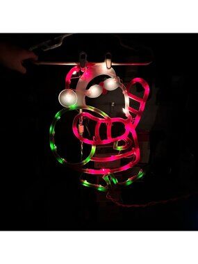 Lighted Santa Window Decoration With 43 Mini Bulbs 14.75" X 17.75" Indoor/Outdoo